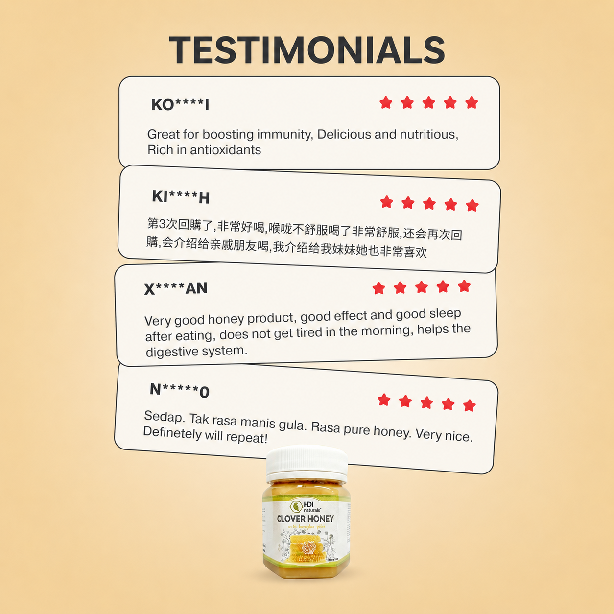 HDI Naturals™ Clover Honey