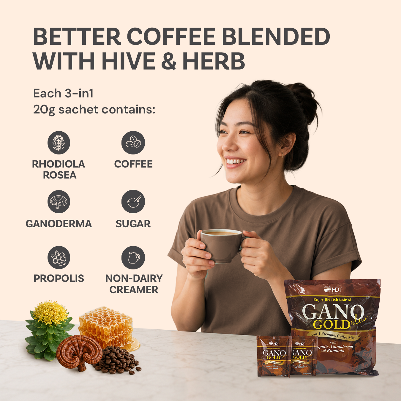 HDI™ Gano Gold Plus Coffee