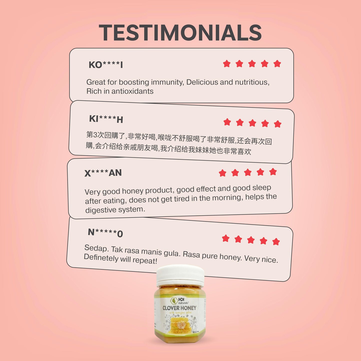 HDI Naturals™ Clover Honey